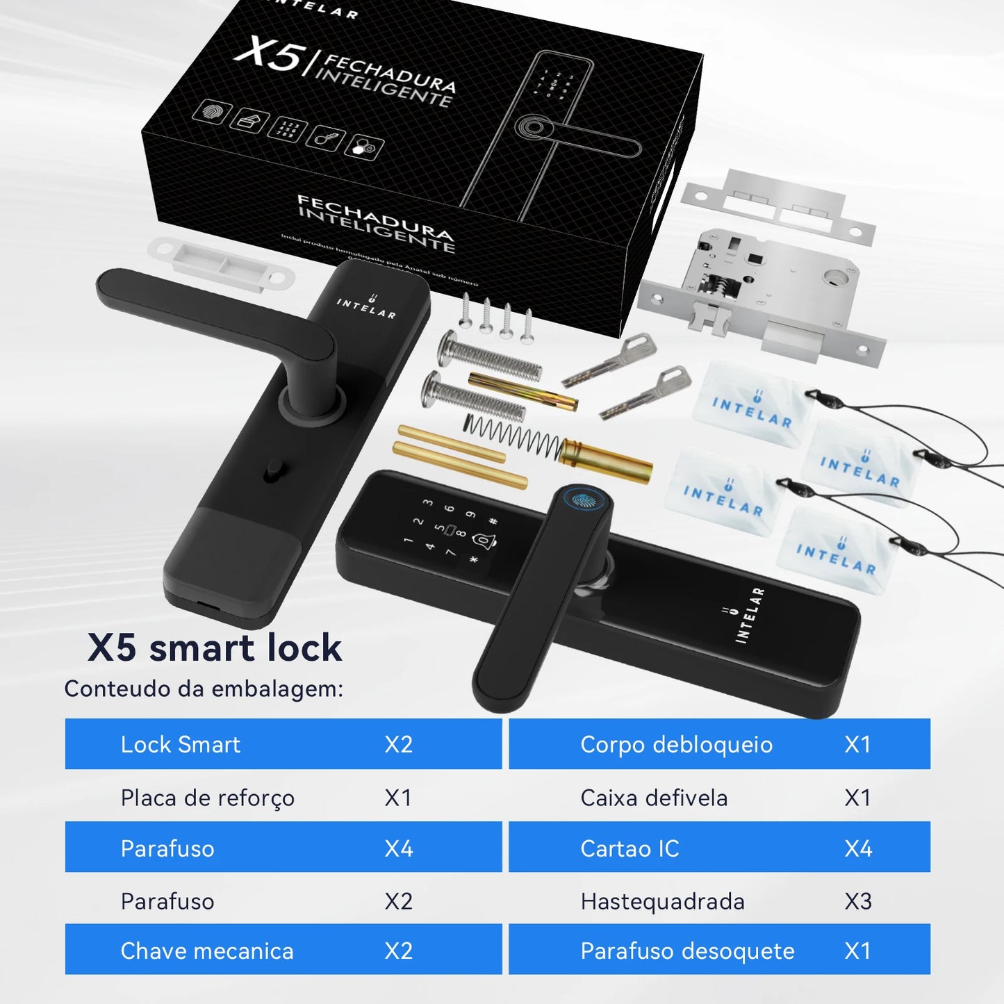 Intelar X5 Tuya wifi App Unlock fechadura Biometric eletronica digital Waterpoof Fingerprint IC card Smart Door Lock for Home