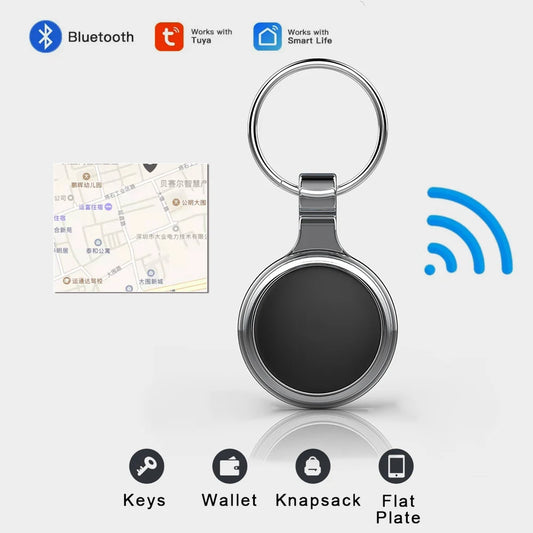 Mini GPS Tracker Locator Tuya Smart Life APP Key Finder Keychain Phones Kids Pet Item Anti Loss Alarm Smart Tag Finder