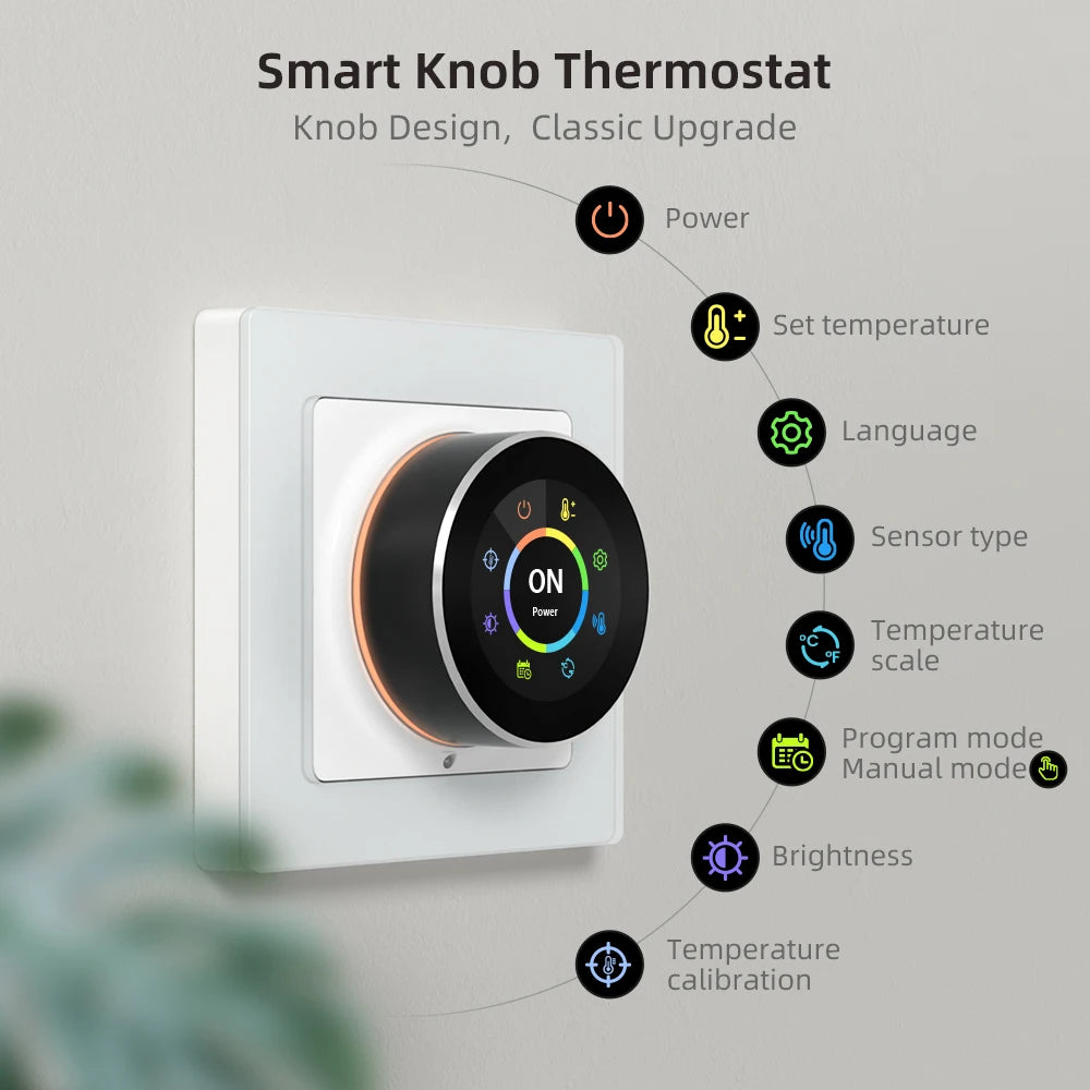 MIUCDA Tuya WiFi Smart Knob Thermostat Water Gas Boiler Electric Heating Temperature Controller Works With Alexa Google Home