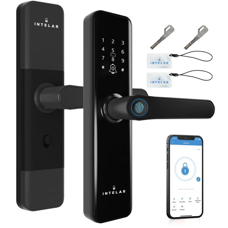 Intelar X5 Tuya wifi App Unlock fechadura Biometric eletronica digital Waterpoof Fingerprint IC card Smart Door Lock for Home