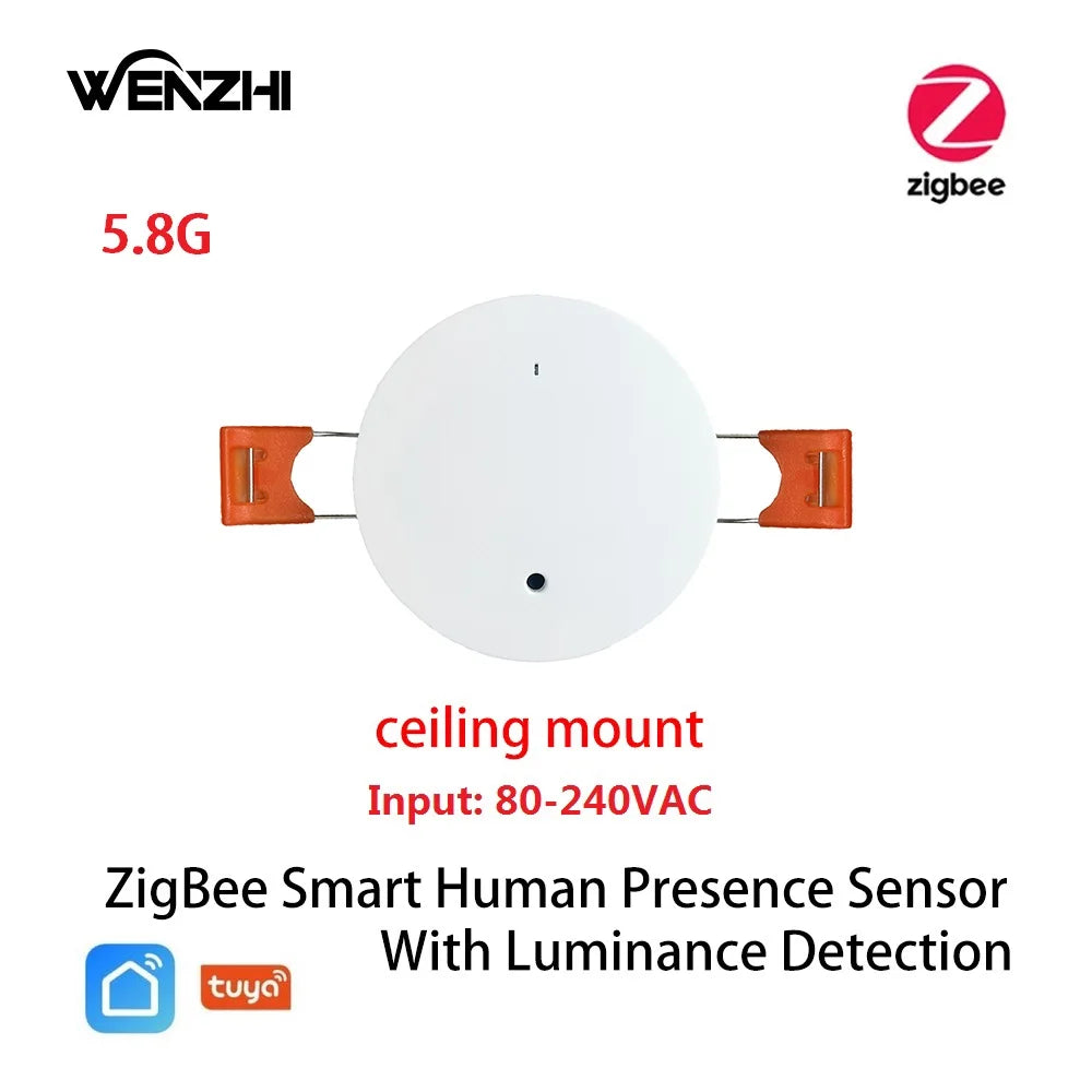 ZigBee Wifi MmWave Human Presence Motion Sensor With Luminance/Distance Detection 5/110/220V Tuya Smart Life Home Automation