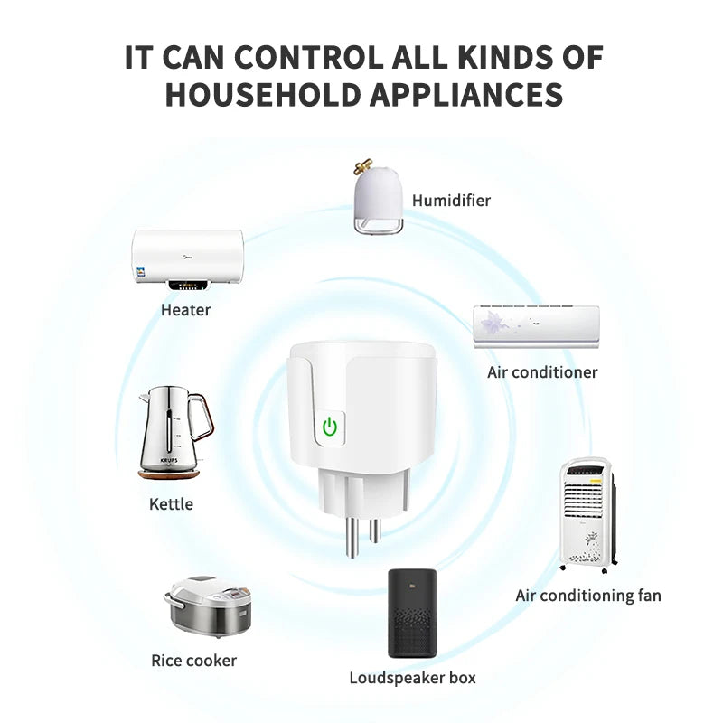 Aubess Tuya Smart Home Plug EU 20/16A WiFi Zigbee Smart Plug Power Outlet Timing Function Voice Control Via Alexa Google Home