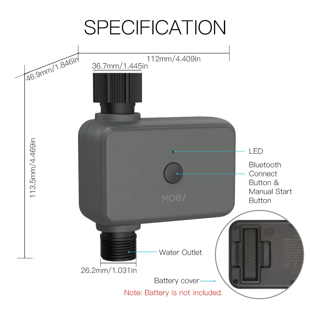 MOES Smart Bluetooth Garden Watering Valve Tuya Irrigation Timers Remote controller filter washable Programmable Timed Sprinkler