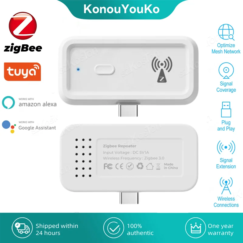 Tuya ZigBee Signal Repeater Type C Amplifier Extender Smart Home Automation Devices Works with ZigBee Gateway Hub Smart Life APP