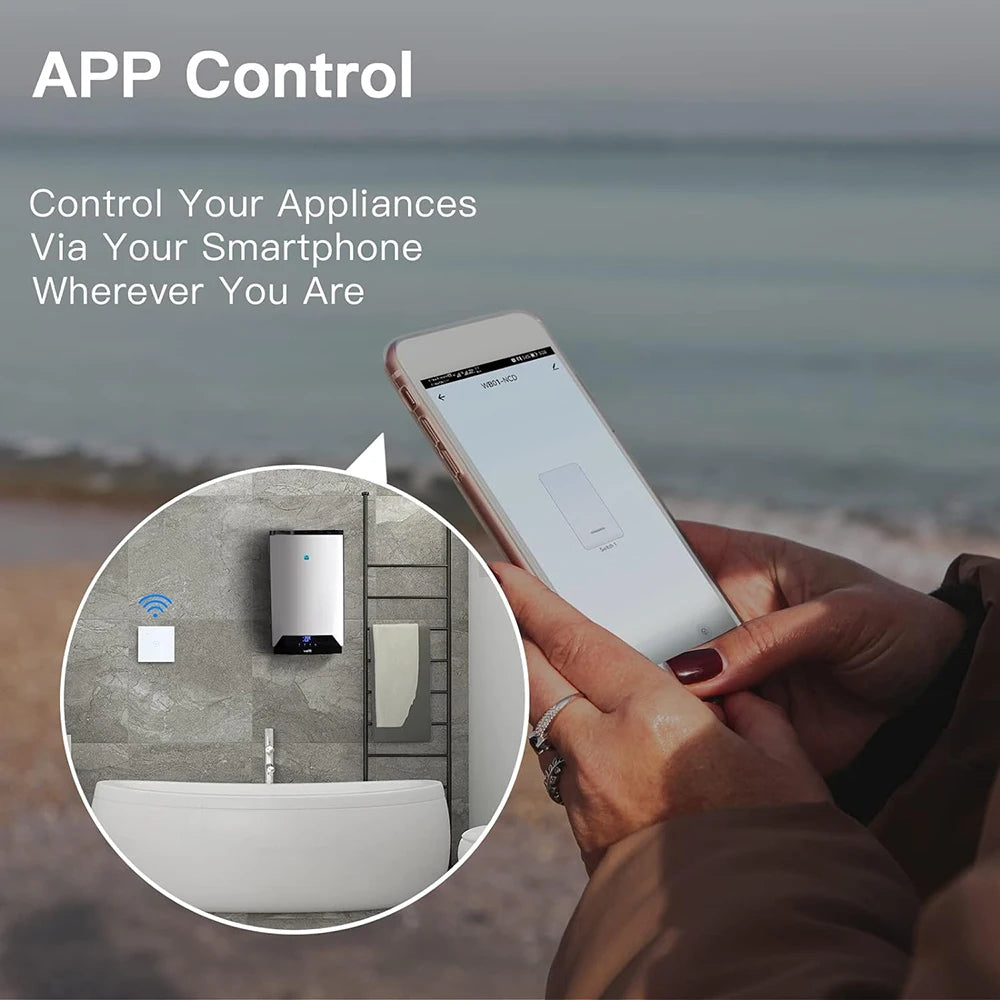 WiFi Smart Boiler Switch 20A 4400w Water Heater Smart Life Tuya APP Remote Control Compatible with Alexa Google Home Automation