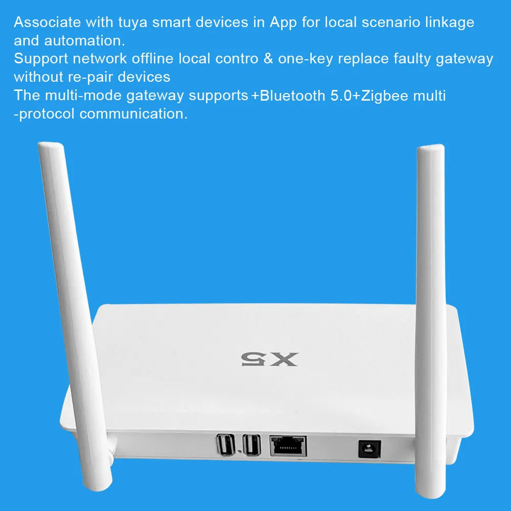 X5 Project Tuya Zigbee Gateway With Enhanced Strong Signal Wired Multi-Founction Zigbee 3.0 Bluetooth Hub For Villa Smart Home