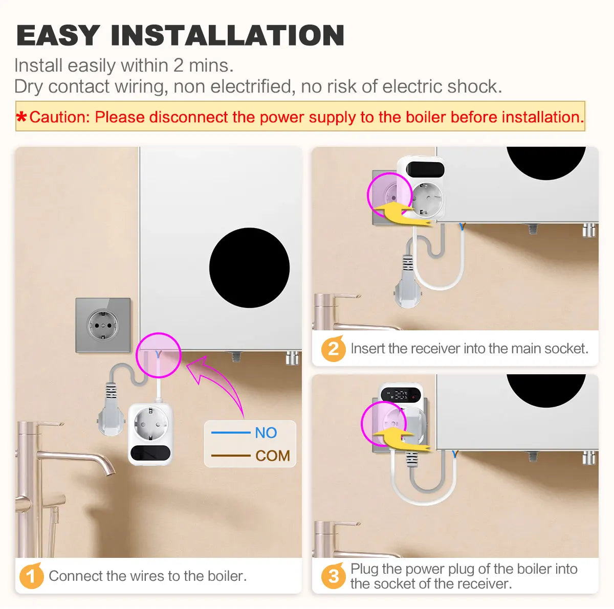 RF433 Wireless Thermostat Gas Boiler Tuya Smart WIFI Temperature Controller Room Heating Battery Thermoregulator Alexa Google