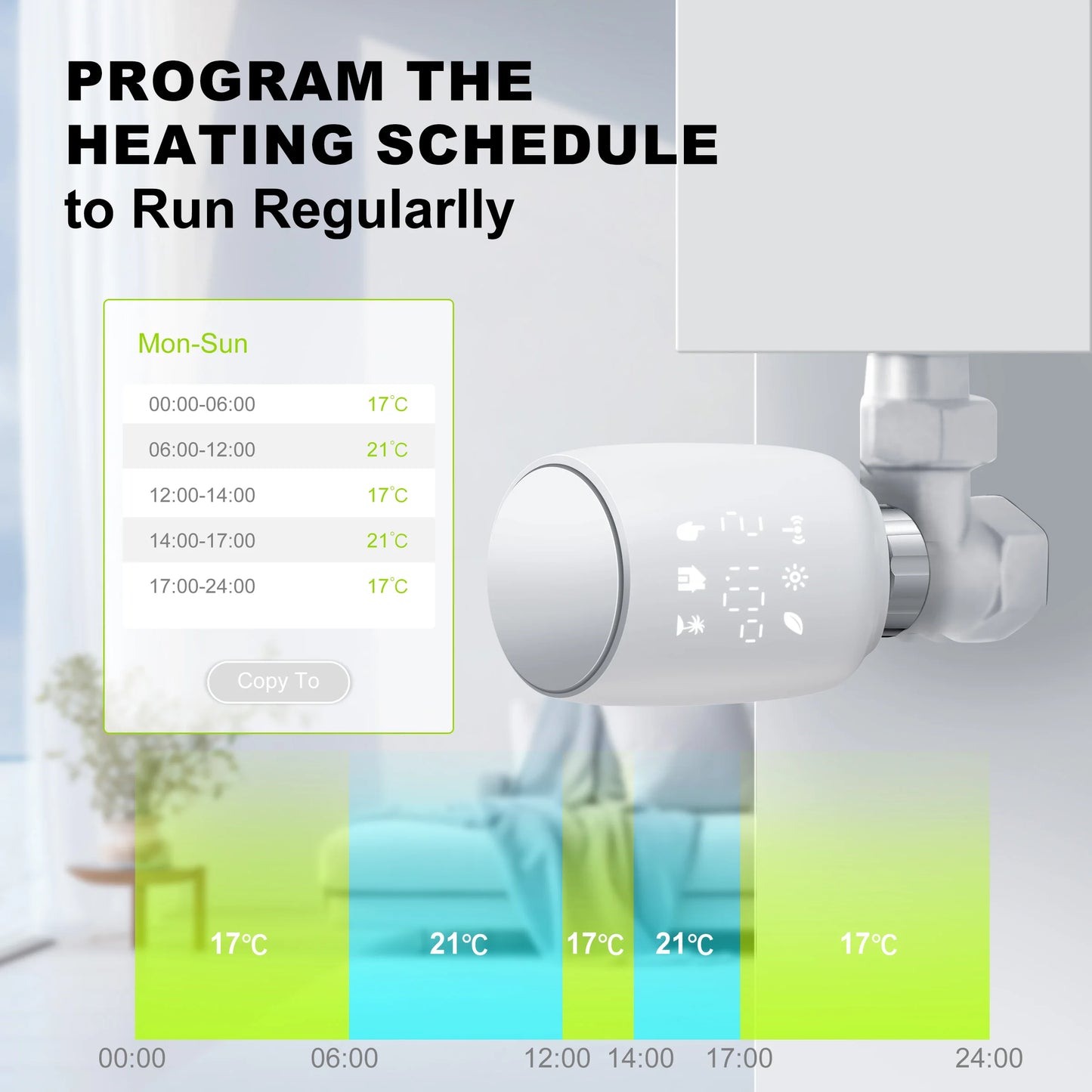 GIRIER TRV ZigBee Thermostatic Radiator Valve Tuya Smart Radiator Thermostat Programmable Temperature Controller Work with Alexa