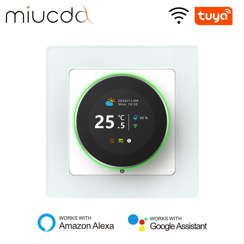 MIUCDA Tuya WiFi Smart Knob Thermostat Water Gas Boiler Electric Heating Temperature Controller Works With Alexa Google Home