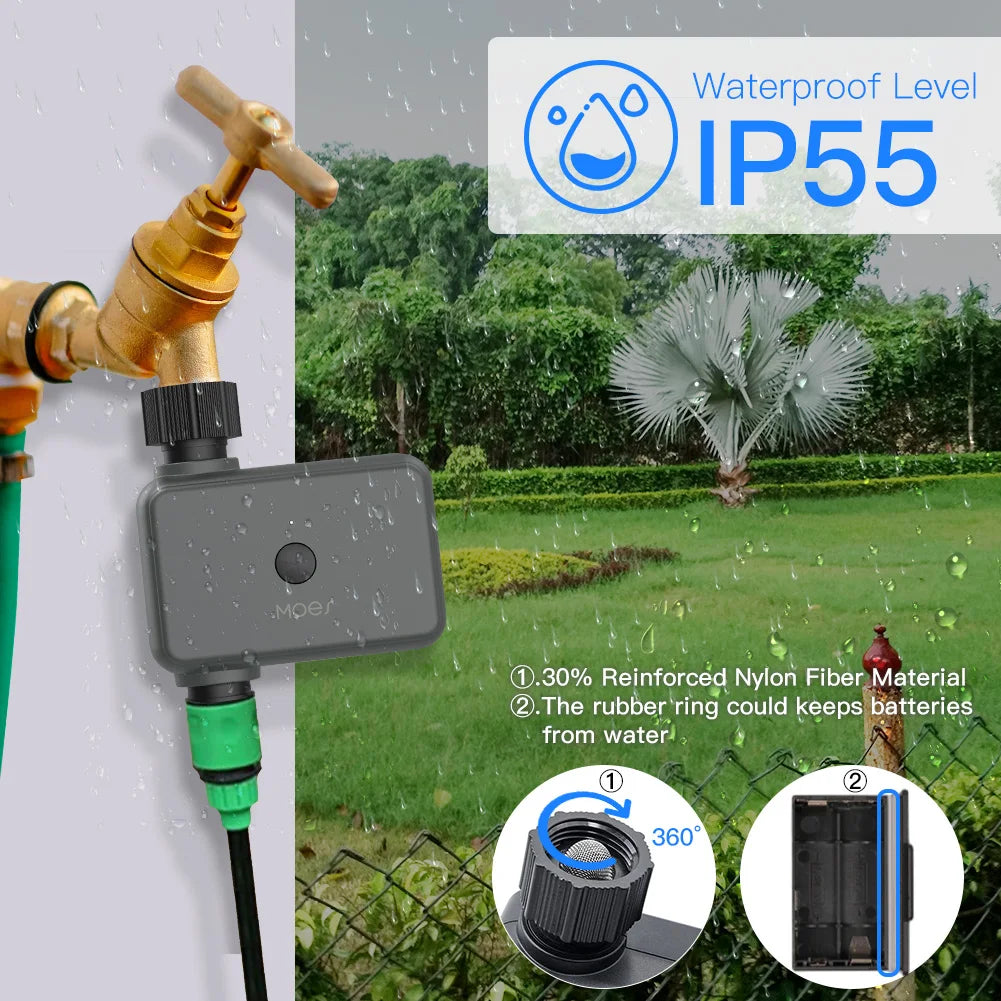 MOES Smart Bluetooth Garden Watering Valve Tuya Irrigation Timers Remote controller filter washable Programmable Timed Sprinkler