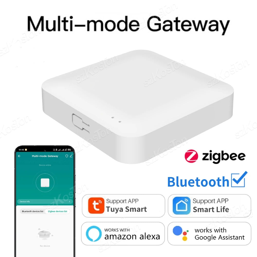 Tuya Smart Multimode Gateway Wireless Bluetooth ZigBee Hub Smart Life App WiFi Router Bridge Work with Alexa Google Voice