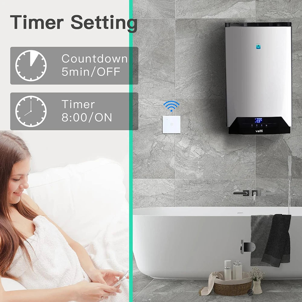 WiFi Smart Boiler Switch 20A 4400w Water Heater Smart Life Tuya APP Remote Control Compatible with Alexa Google Home Automation