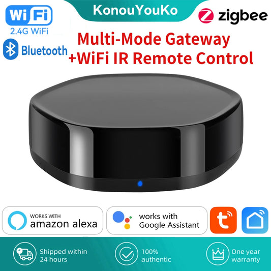 Tuya Smart Home ZigBee Multi-Mode Gateway Hub WiFi IR Remote Control Bluetooth Mesh Wireless Bridge For Smart Life Alexa Google