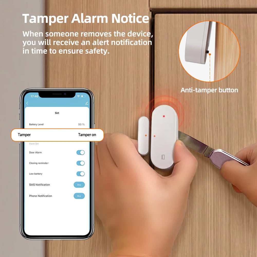 AVATTO Tuya ZigBee Smart Door Sensor Door Open/Closed Wireless Detector Tamper Alarm Security System Work With Alexa Google Home