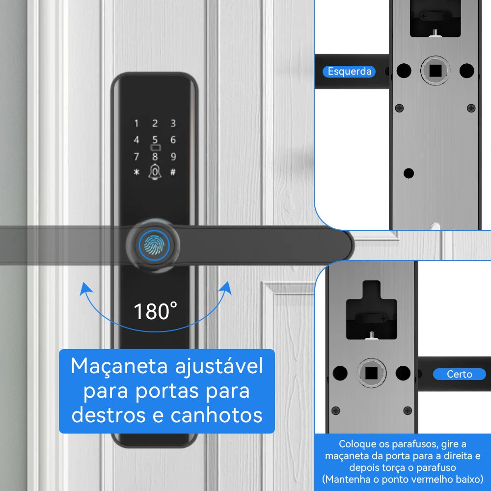 Intelar X5 Tuya wifi App Unlock fechadura Biometric eletronica digital Waterpoof Fingerprint IC card Smart Door Lock for Home